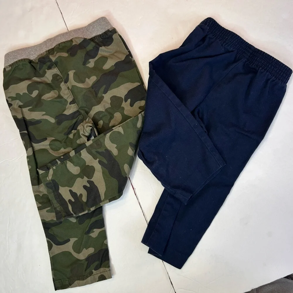 Old Navy Green Camouflage& Blue Van Heusen Kids Joggers pants size 12 /18-24M
